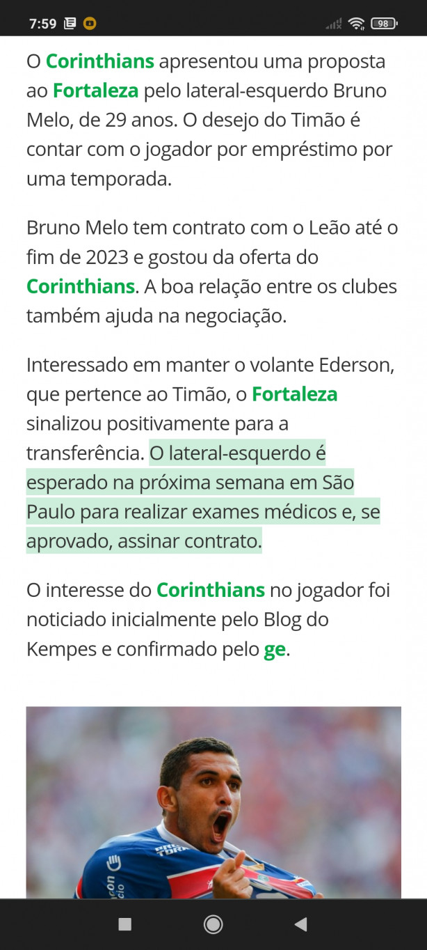 Lateral esquerdo para substituir Fbio Santos est perto de ser anunciado