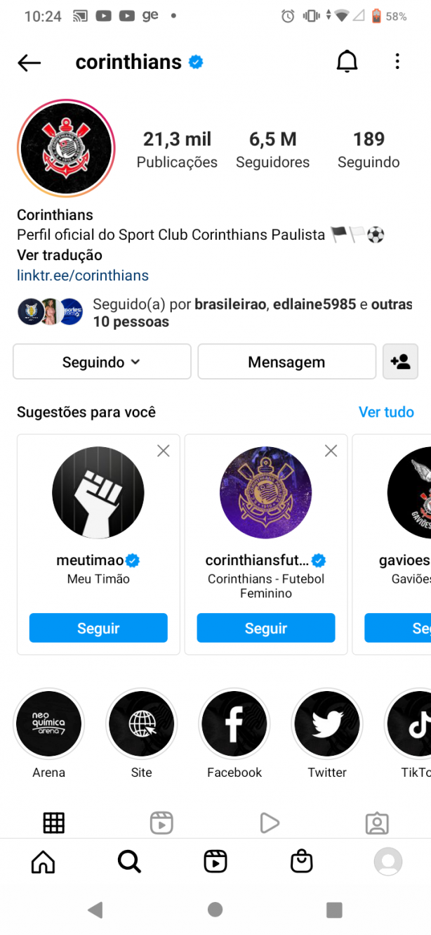 Corinthians - Instagram