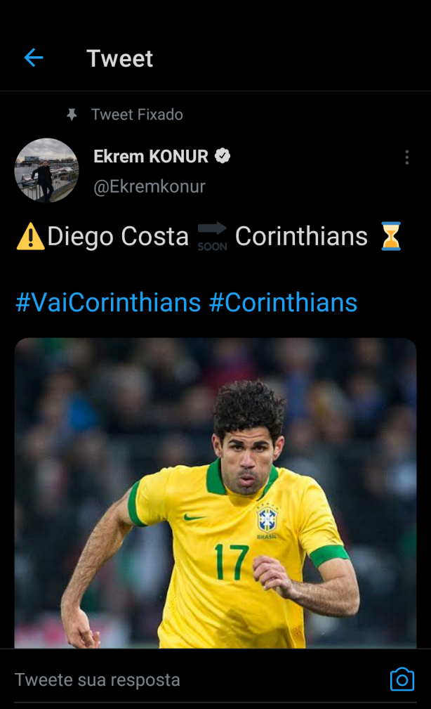 Diego Costa aceitou a proposta do Corinthians, segundo mais uma fonte estrangeira!