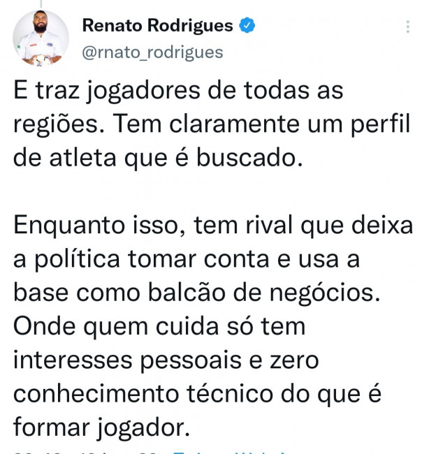 Twitter perfeito sobre a base do Corinthians