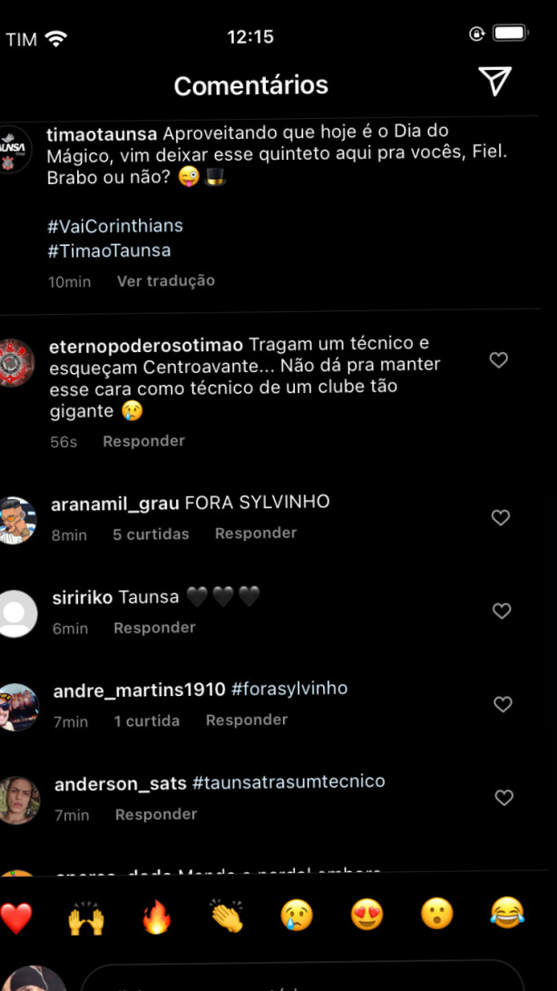 Coment�rios na �ltima foto da Taunsa