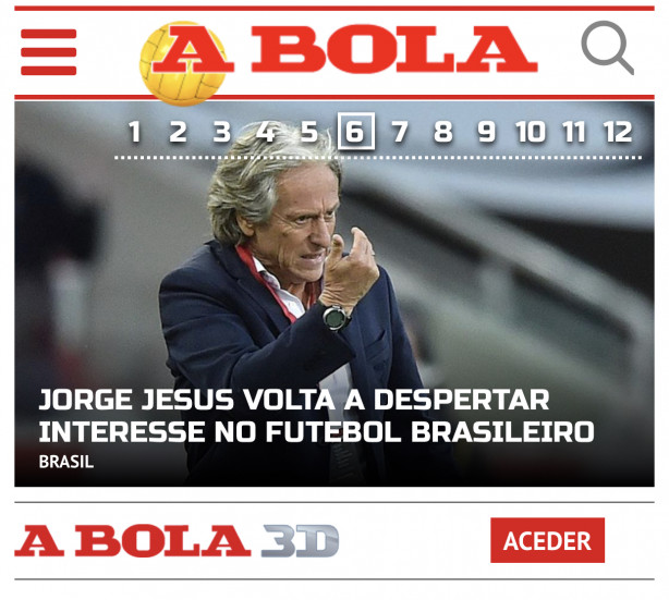 Sites portugueses noticiando o interesse do Corinthians em Jorge Jesus