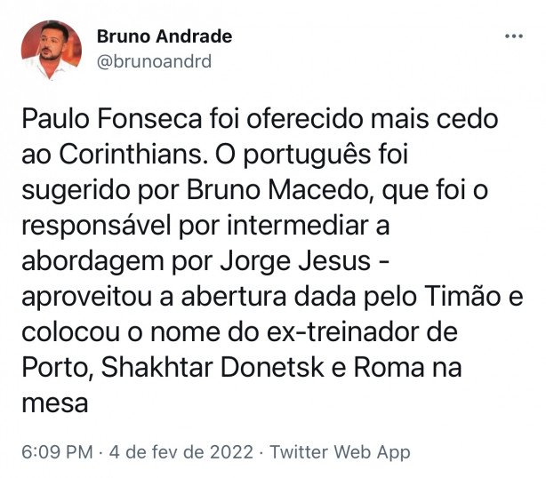 Paulo Fonseca foi oferecido!
