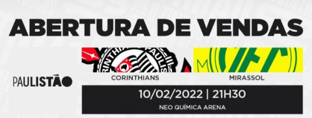 Venda Sul Corinthians x Mirassol