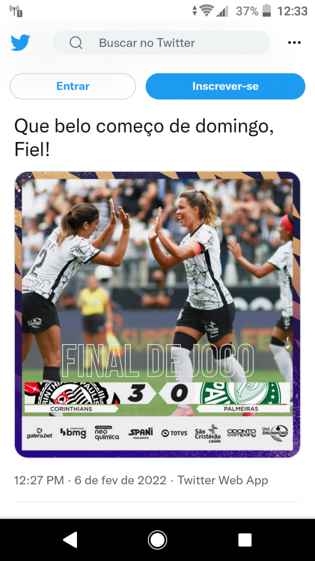 Corinthians vence Palmeiras de 3x0 na Nei quimica