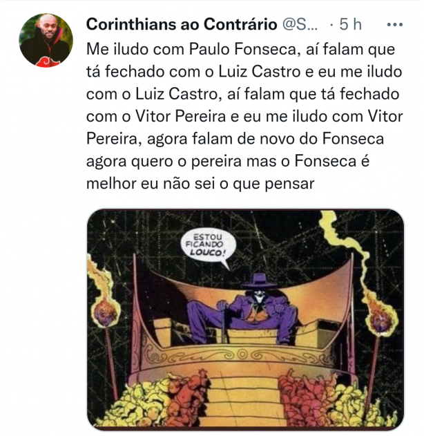 Isso define muito a torcida do Corinthians atualmente