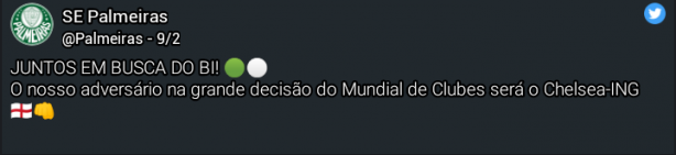 Chelsea x Palmeiras...