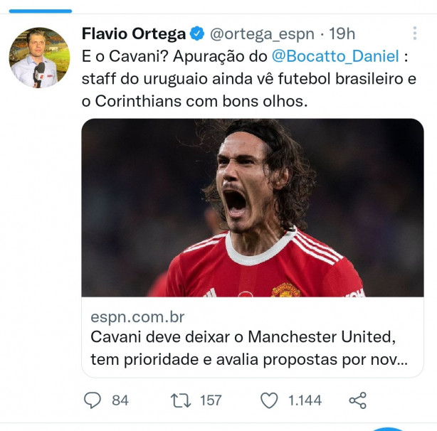 Cavani: not�cia do trazida pelo Fl�vio Ortega