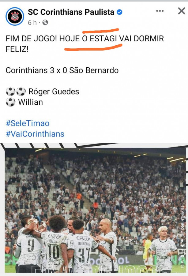 E essa postagem do Corinthians?