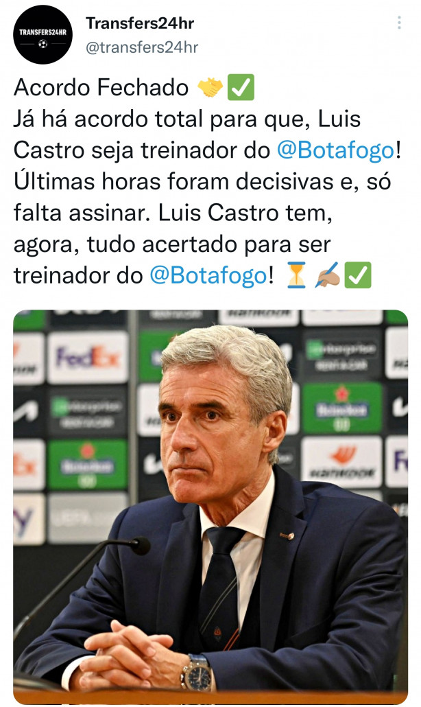 Segundo transfers24hr - Lus Castro  do Botafogo
