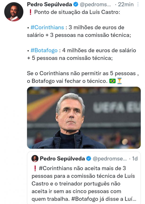Atualiza��o sobre Luis castro