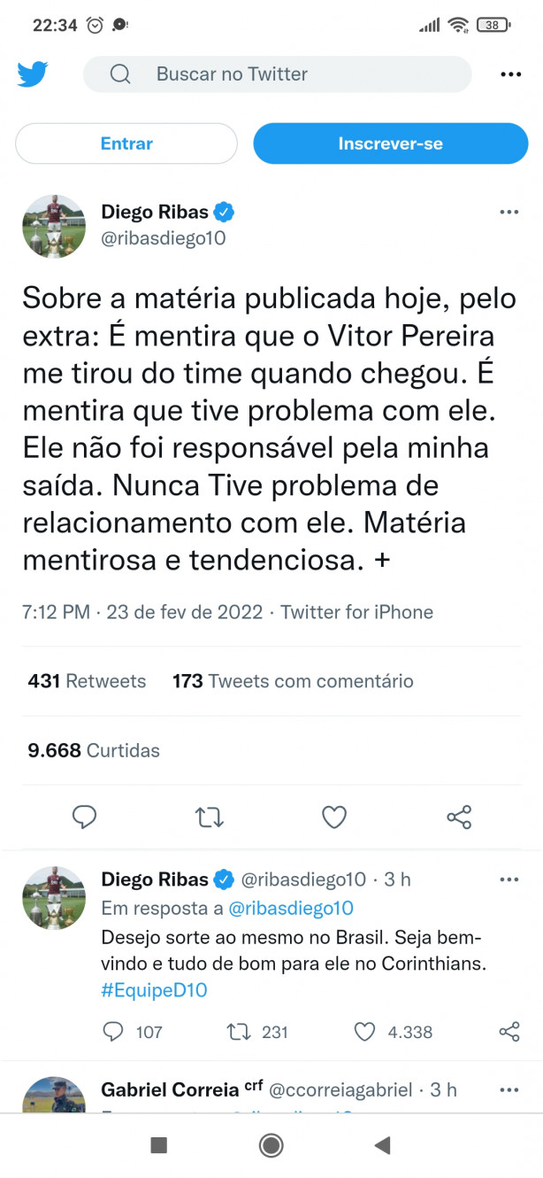 Diego Ribas falando de Vitor Pereira
