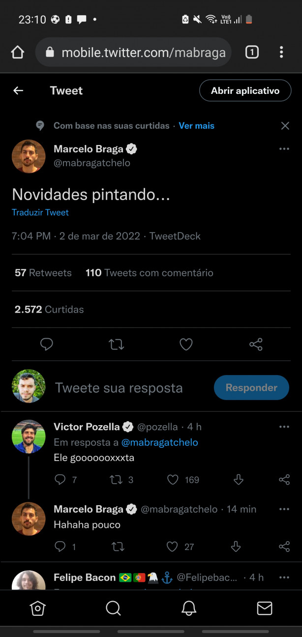 Marcelo Braga no Twitter