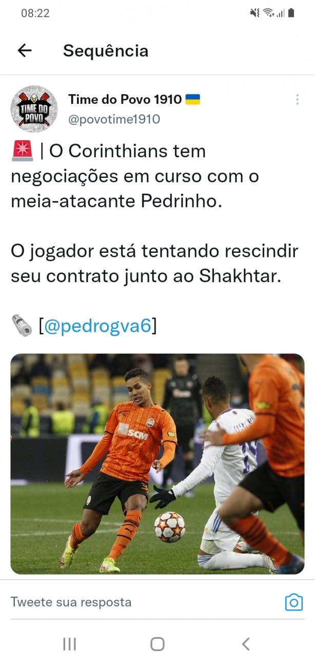 informao- Corinthians negocia com Pedrinho