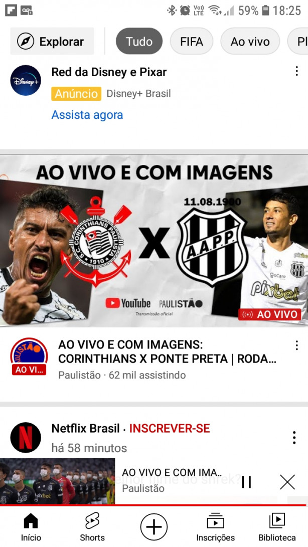 Corinthians no YouTube