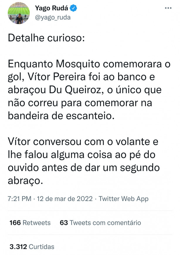 Detalhe curioso sobre Vitor Pereira e Du Queiroz