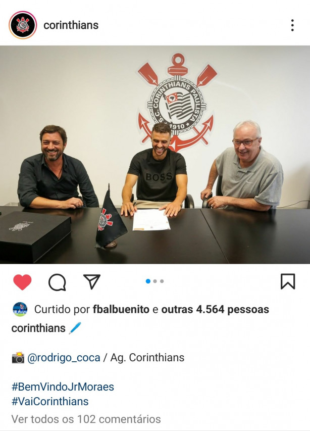 Balbuena curtiu uma publicao do Corinthians no Instagram...