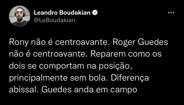 Acho que vale a comparao para entender as deficincias do jogadores do Corinthians
