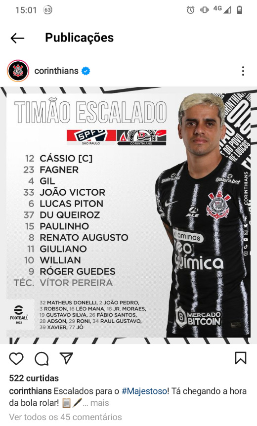 Saiu o 11 inicial ... Com mudan�a!