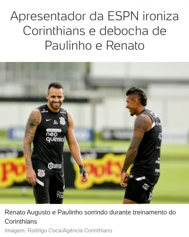 Jornalistas argentinos ironizam Corinthians e debocham do Renato Augusto e Paulinho...