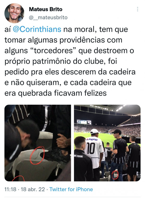 Vergonha nossa pr�pria torcida depredando nosso arena, e muitos acham normal...