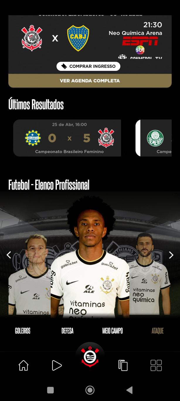 Elenco com novo Uniforme | UNIVERSO SCCP
