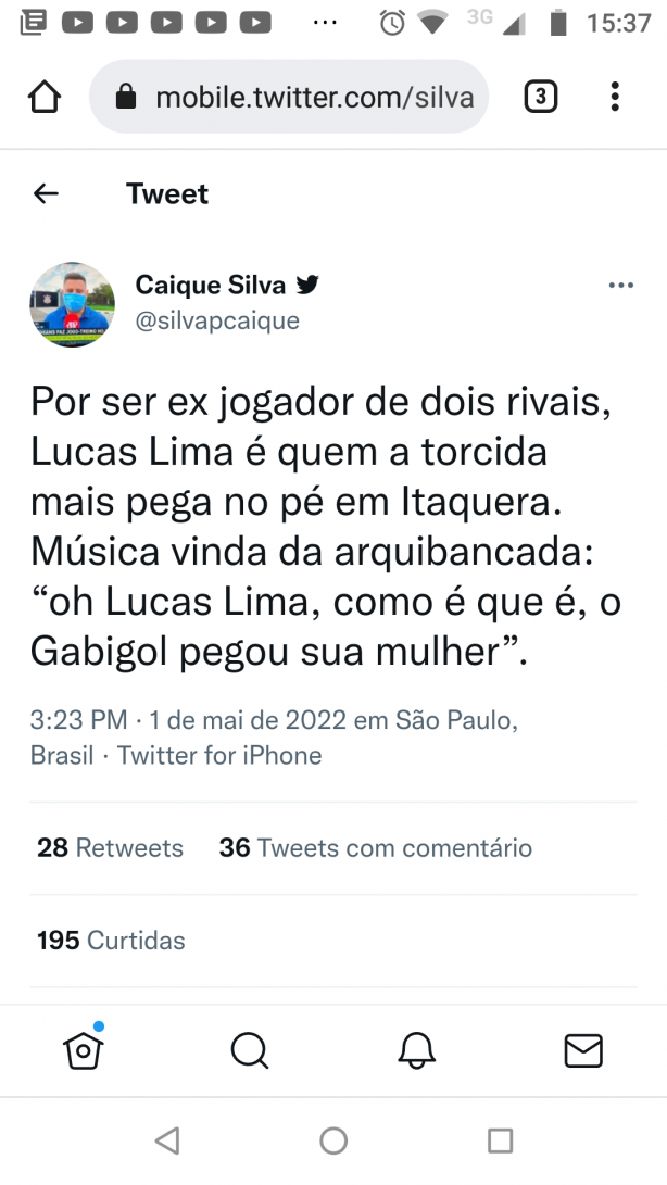 Lucas Lima e o ataque da torcida do Corinthians