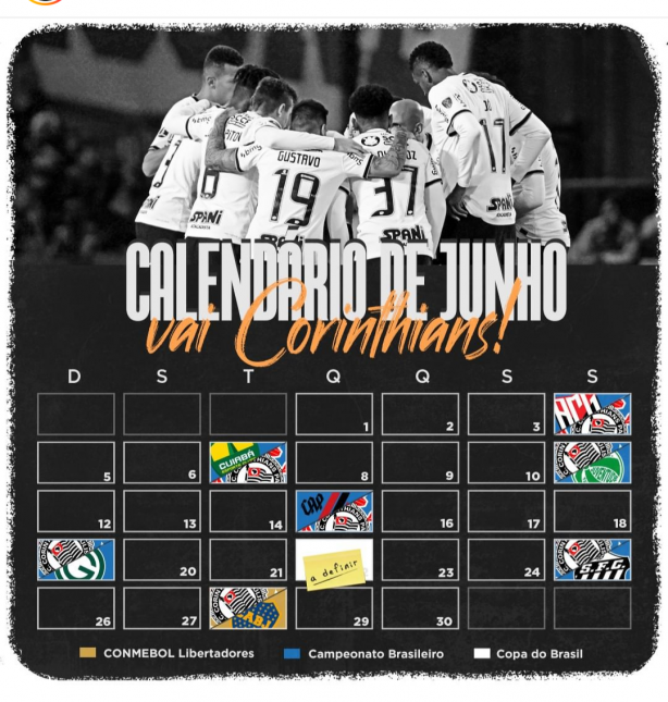 Calendário de jogos desse mês : r/Corinthians
