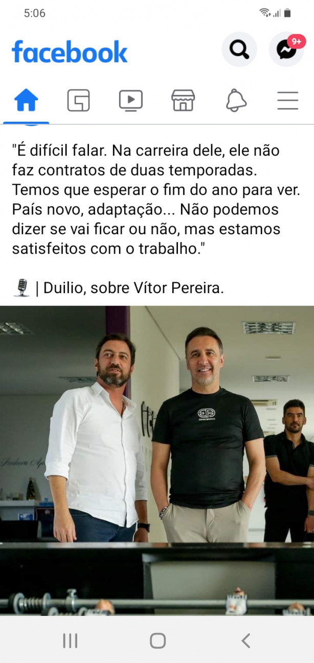 Duilio sobre Trabalho de Vitor Pereira.