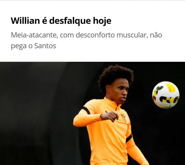 E vamos sem o Willian!