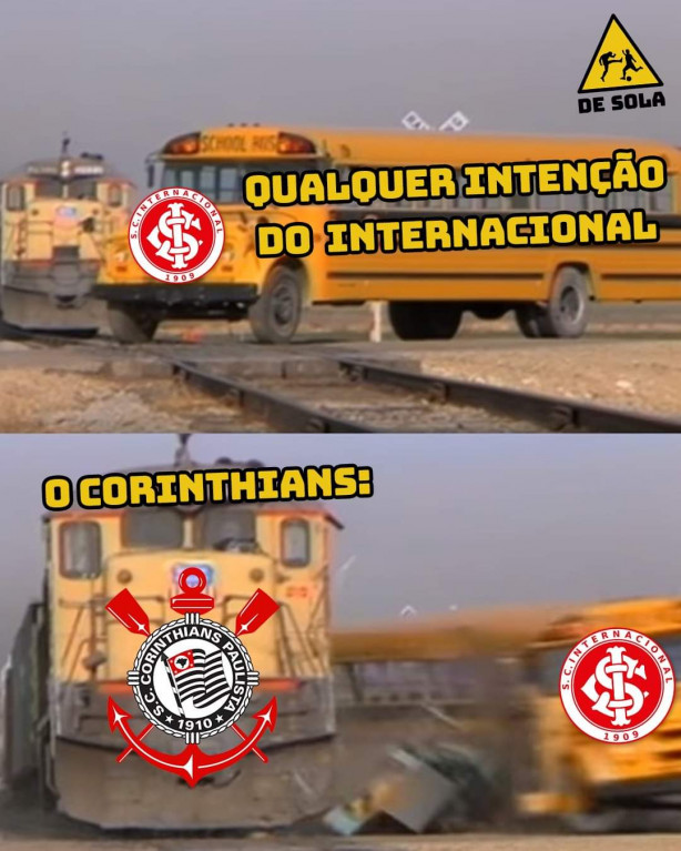 A imagem que representa a rivalidade Corinthians x Internacional