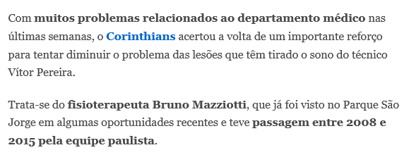 Corinthians acerta a contratação de Bruno Mazziotti