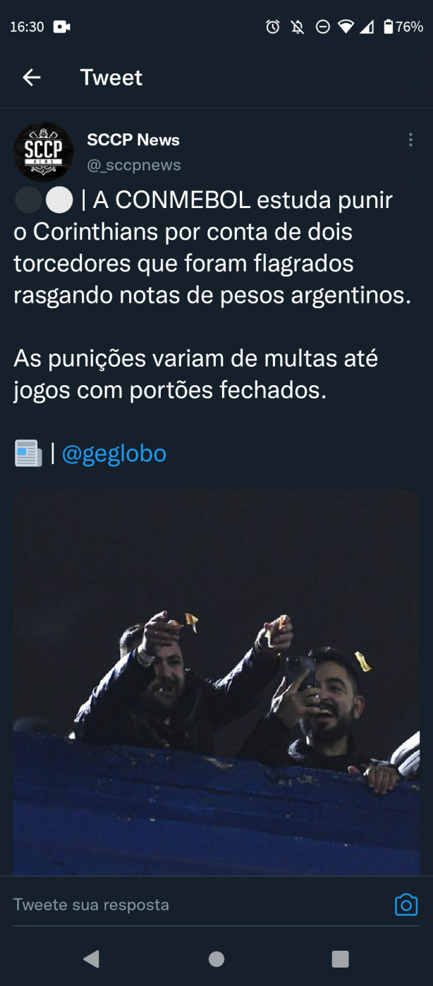 Corinthians pode ser punido pela Conmebol