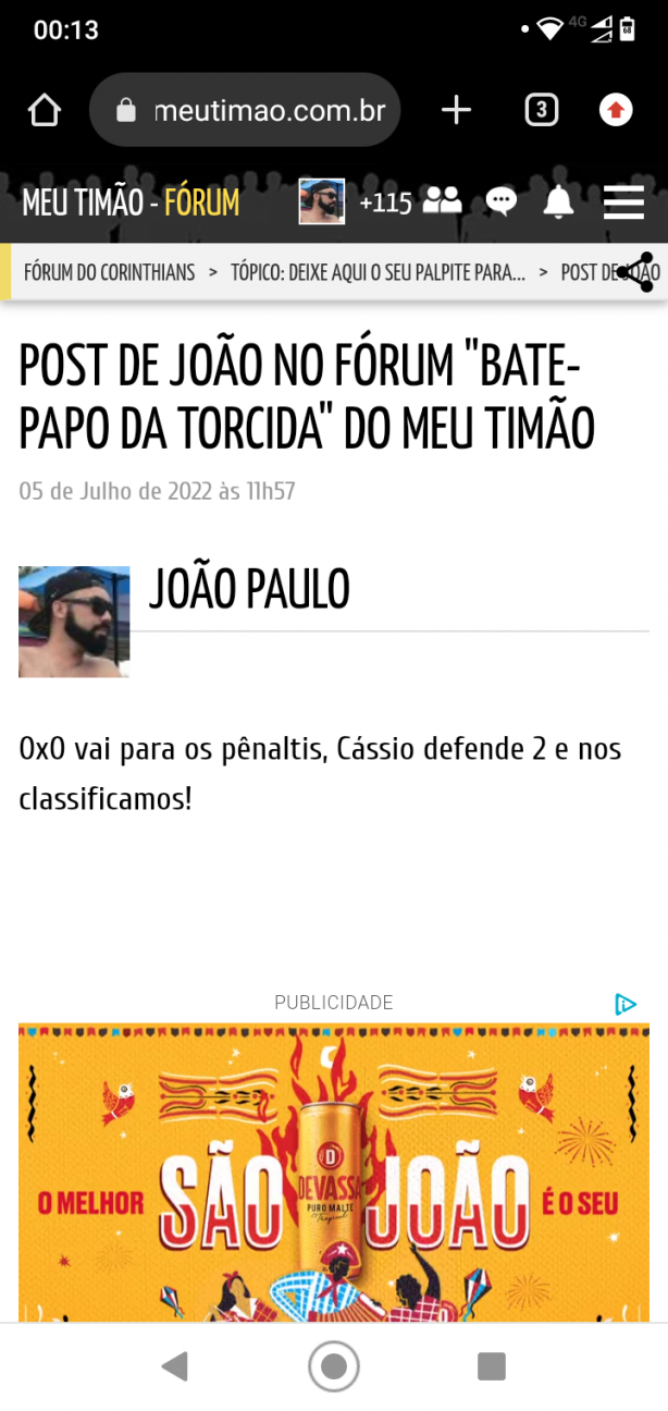 Foi com emo��o mesmo