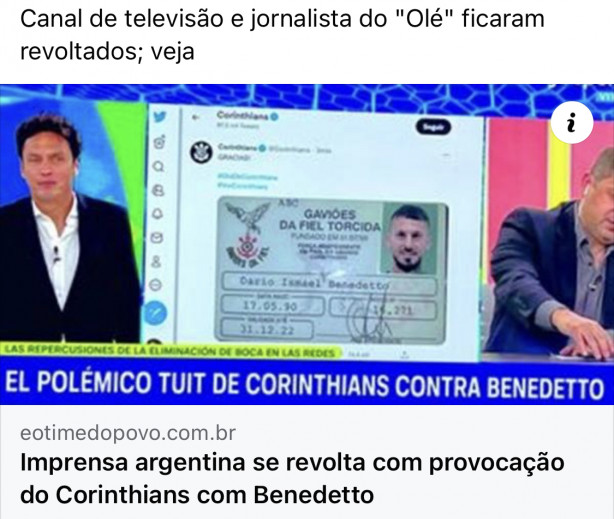 Jornalistas argentinos revoltados com o Corinthians