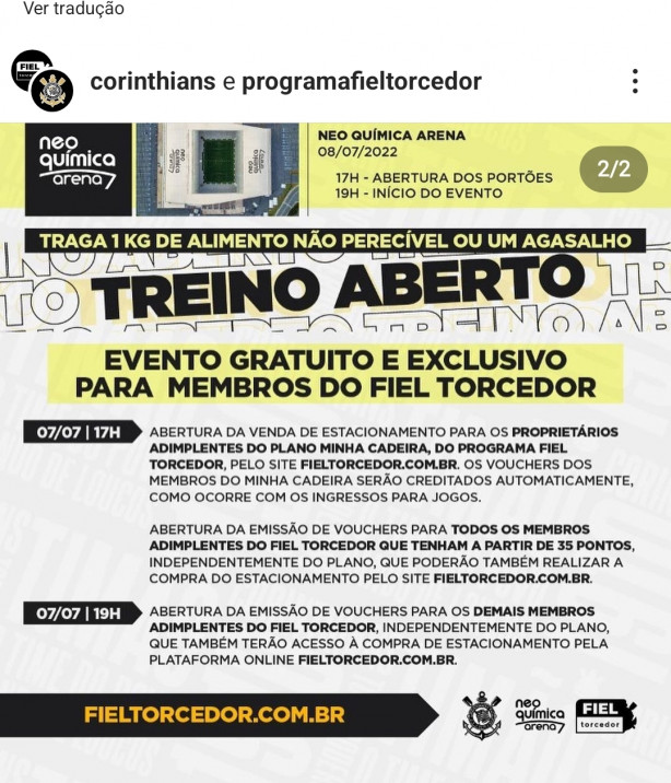 Treino aberto somente para s�cios