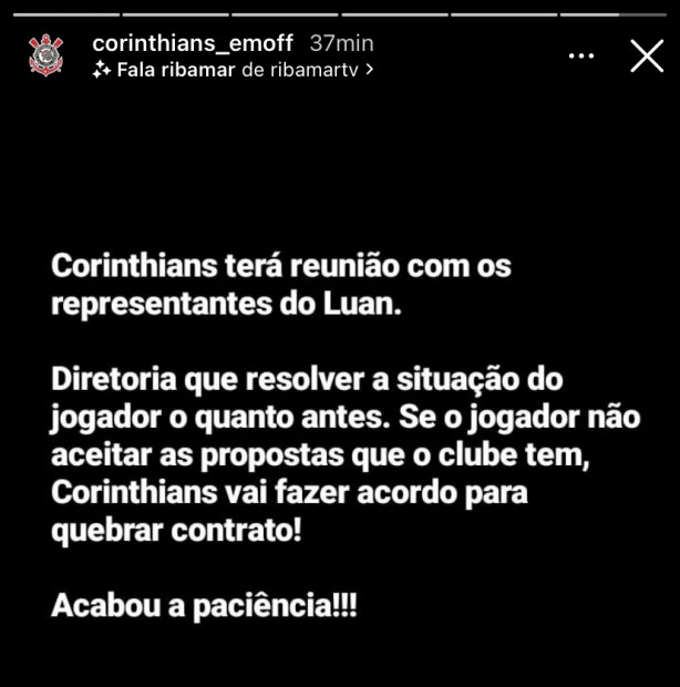 Post de Luan no fórum Bate-Papo da Torcida do Meu Timão