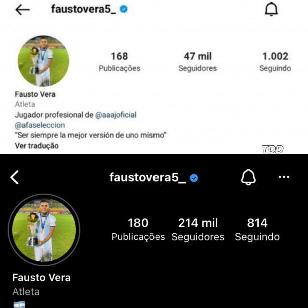 Efeito Corinthians no Instagram do Fausto Vera  absurdo