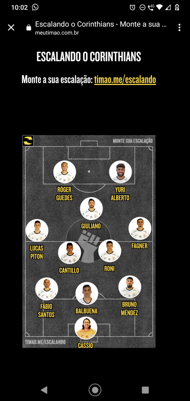 Esse seria meu time titular hoje