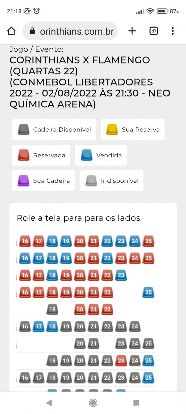 V�rios ingressos dispon�veis no site