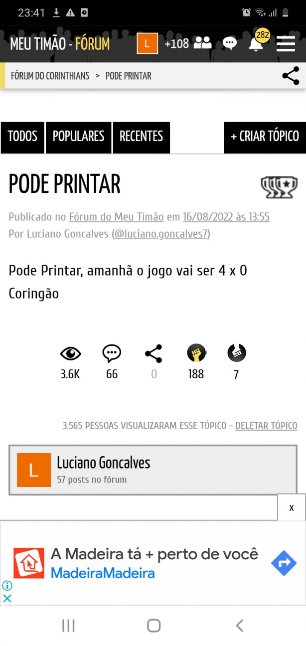 Eu pedi para printar