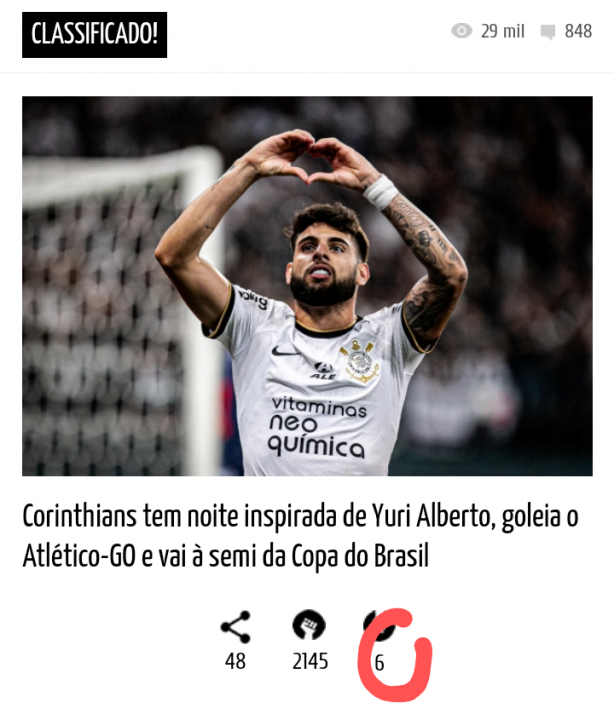 Em todas postagens positivas do Corinthians eu noto isso.