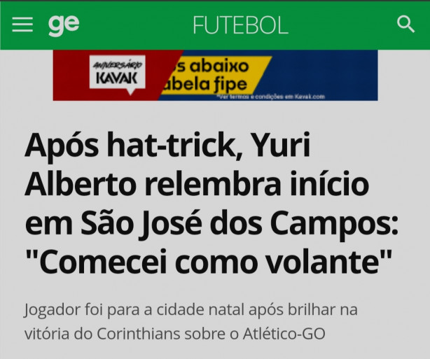 Globo mostrando porque VP aprovou a vinda do Yuri Alberto