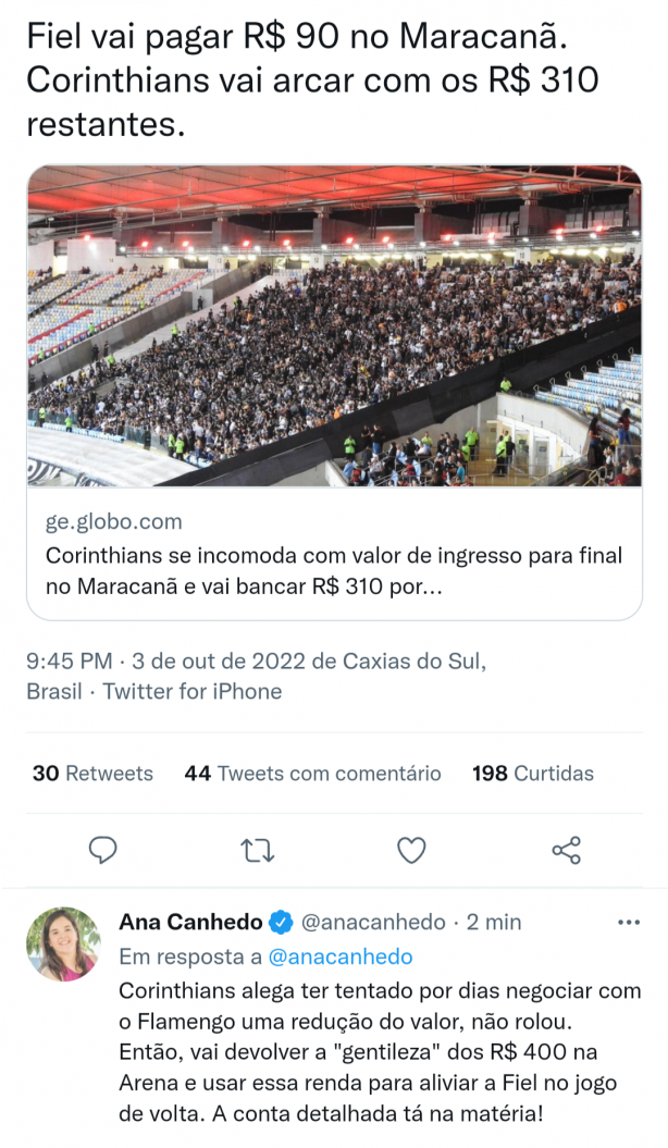 Fiel vai pagar R$ 90 no Maracan�.