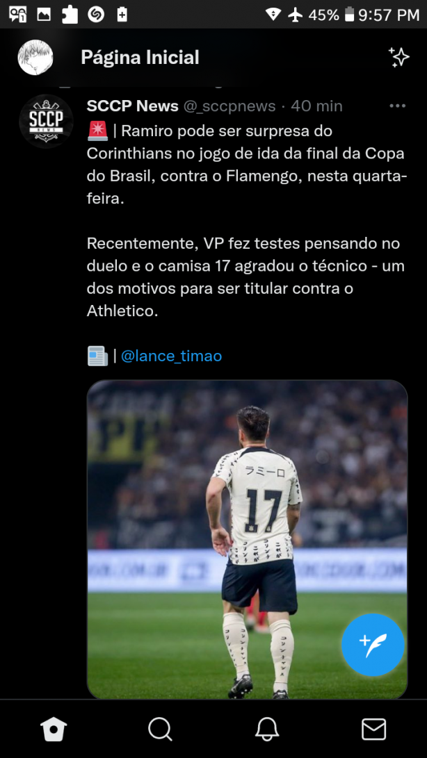 Ramiro contra o Flamengo