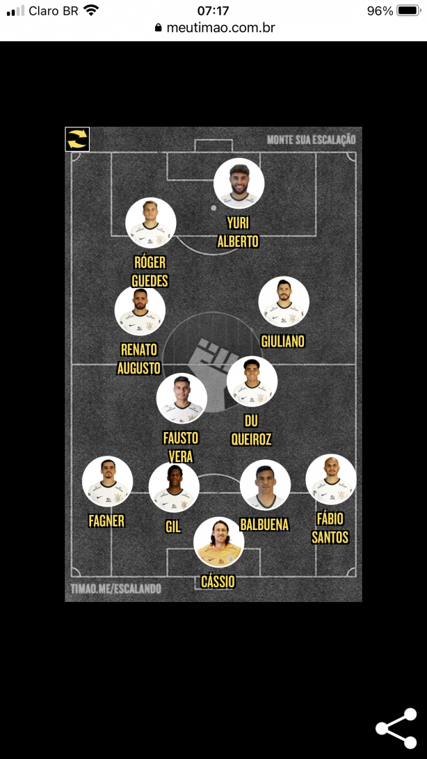 Meu time para hoje!