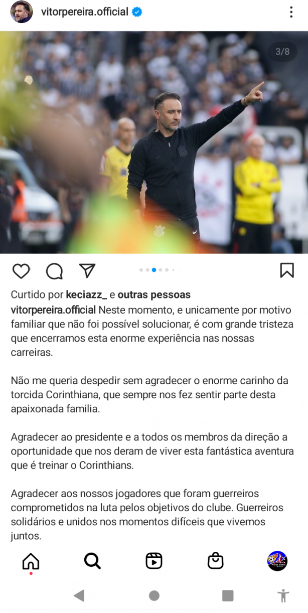 No pr�prio Instagram do VP: 