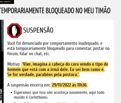 A modera��o deste site comete atos curiosos. Fui suspenso