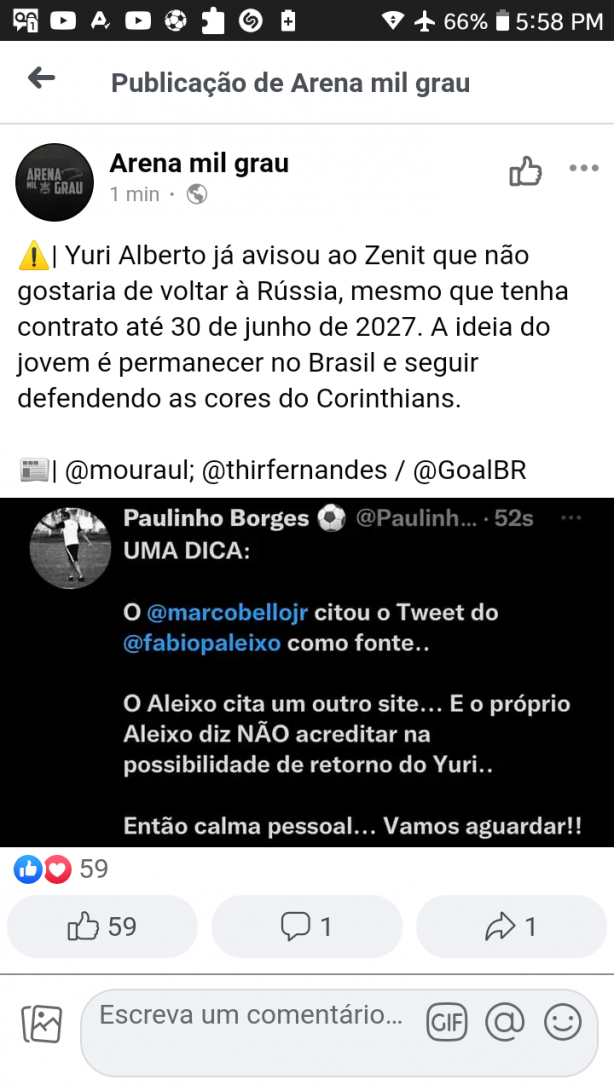 Yuri Alberto j� avisou que n�o deseja voltar