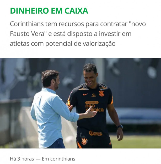 Corinthians quer contratar um novo "FAUSTO VERA"